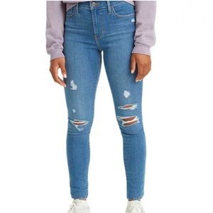 Levi’s 720 size w25 l28 high rise super skinny jeans medium wash distressed